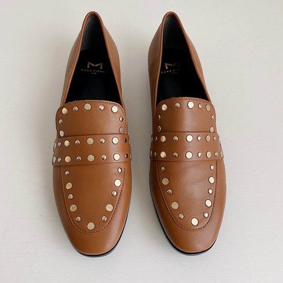 ✨New MARC FISHER Zimma Leather Studded Loafers - Picture 3 of 9